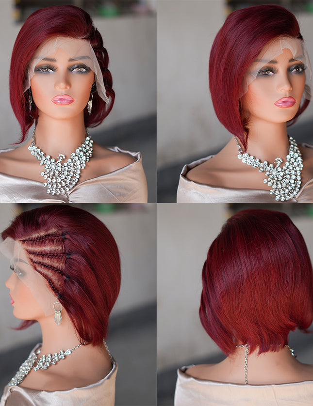 Pixie cut wig 13x4 Lace Frontal Wig---JK045----color #99