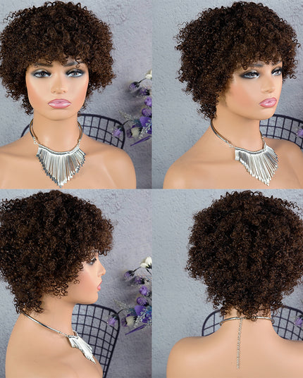 Machine made pixie cut wig---JK9037----#4