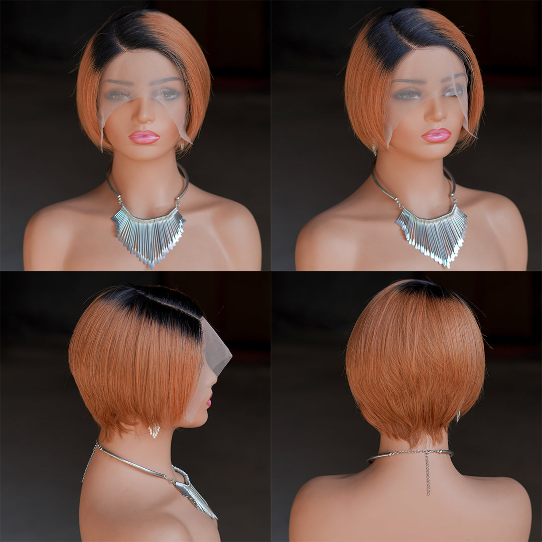 Pixie Cut Wig 13*4*1 lace part ---9164-1B/30#--RMB 120--100g