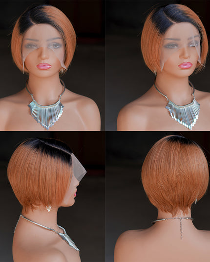 Pixie Cut Wig 13*4*1 lace part ---9164-1B/30#---pay 1 get 2