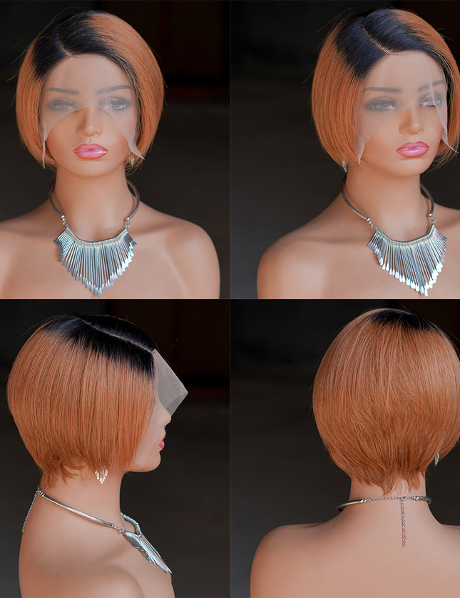 Pixie Cut Wig 13*4*1 lace part ---9164-1B/30#---pay 1 get 2