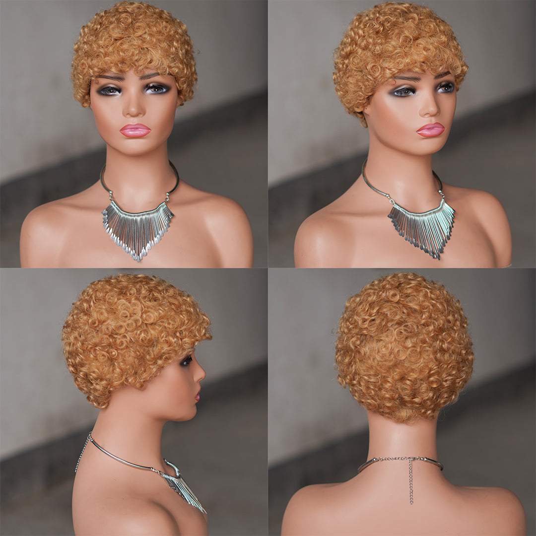 Machine made pixie cut wig---JK9044---#27---RMB 50