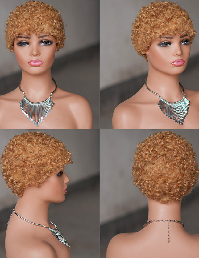 Machine made pixie cut wig---JK9044---#27-pay 1 get 2