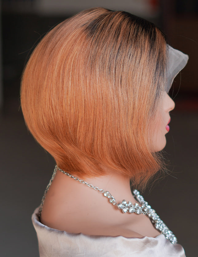 Pixie cut wig 13x4 Lace Frontal Wig---JK045--Ombre #T30