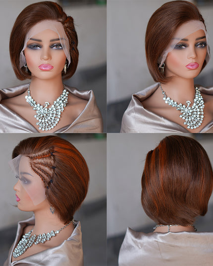 Pixie cut wig 13x4 Lace Frontal Wig--- #4/350---JK045