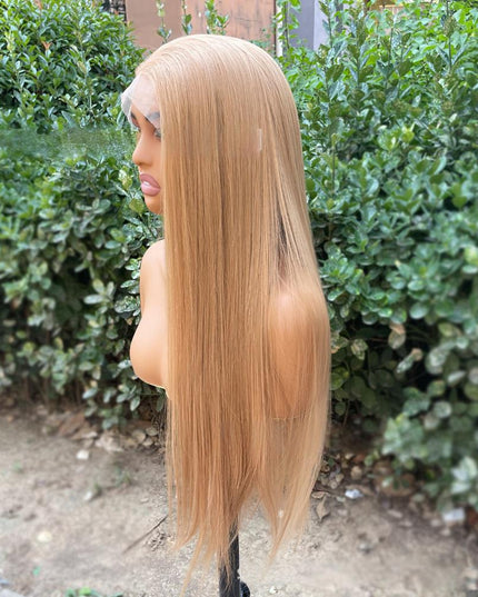 Synthetic lace frontal color wig straight---13*4---Golden Palm color---pay 1 get 2