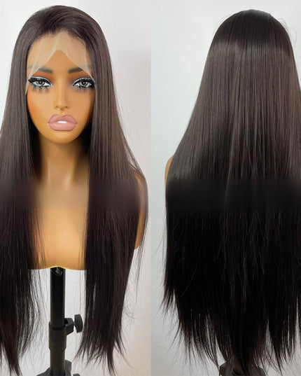 Synthetic straight full lace wig----natural black color