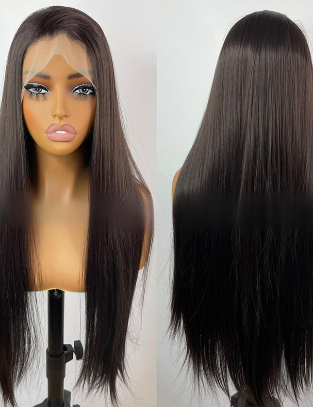 Synthetic straight full lace wig----natural black color