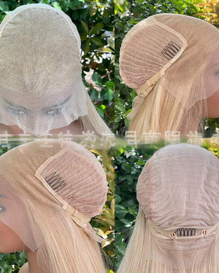 Synthetic lace frontal color wig straight---13*6---highlight blonde color