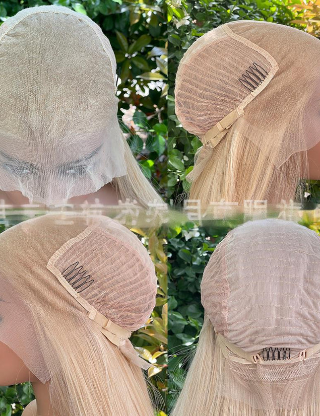 Synthetic lace frontal color wig straight---13*6---highlight blonde color