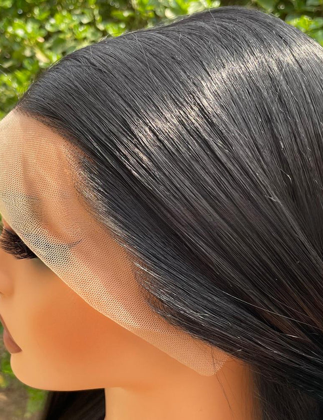 Synthetic lace frontal color wig---13*6---natural black color