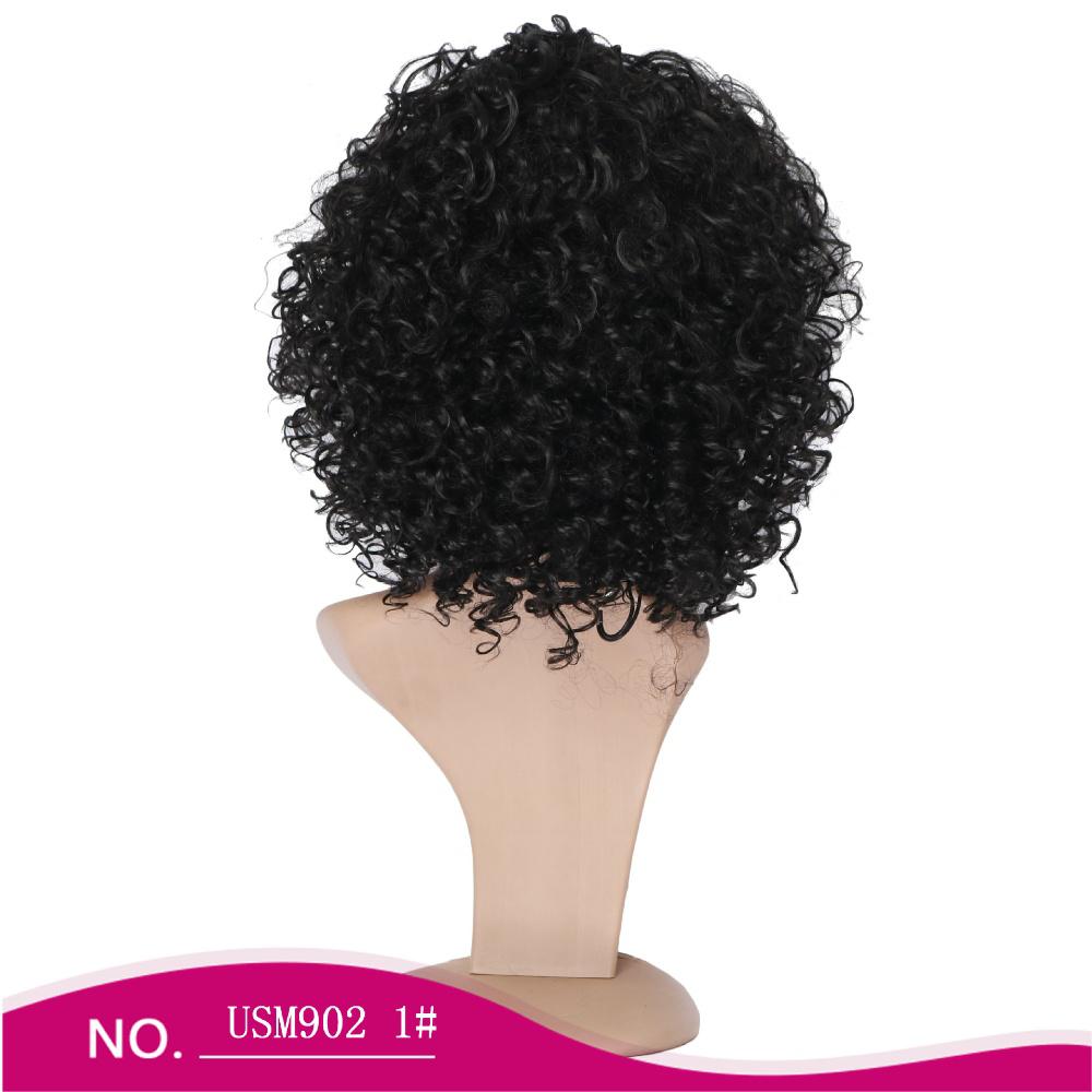 Curly hair fiber wig, , fluffy curly hair-4