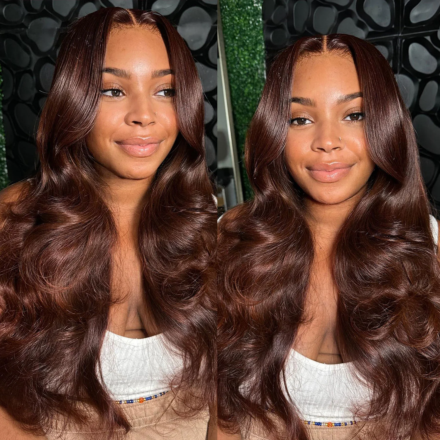 body wave brown color Lace Frontal 13x4，100% Virgin Human Hair Transparent LACE Wig 180% density