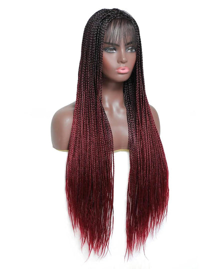 Synthetic Transparent Full Lace Braided Wigs Knotless Box Braids Wig # 1B/99j