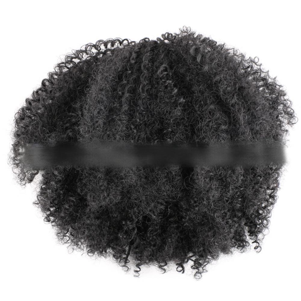 Afro curly ponytail drawstring synthetic 10 inch small curly hair-1