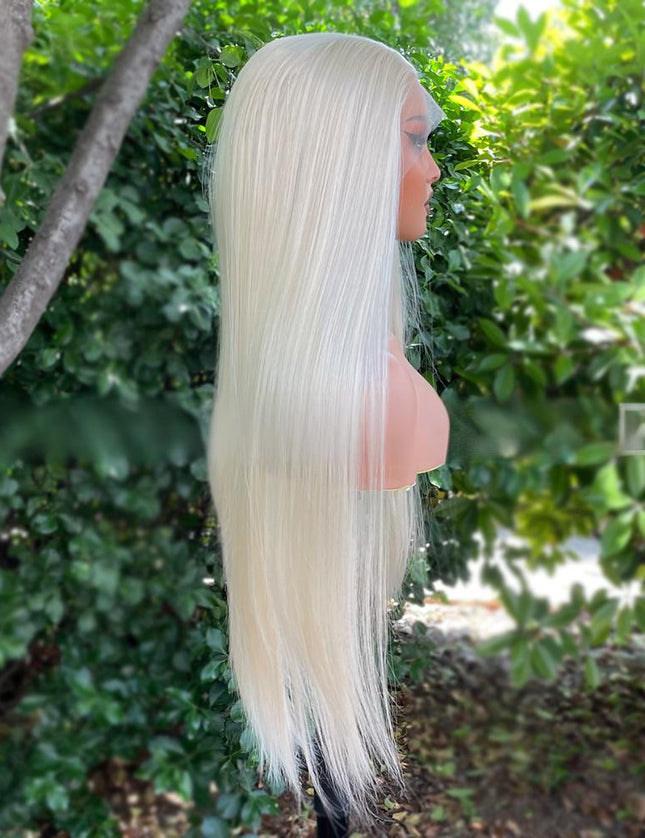 Synthetic lace frontal color wig---13*4---Champagne Milk blonde color--- pay 1 get 2