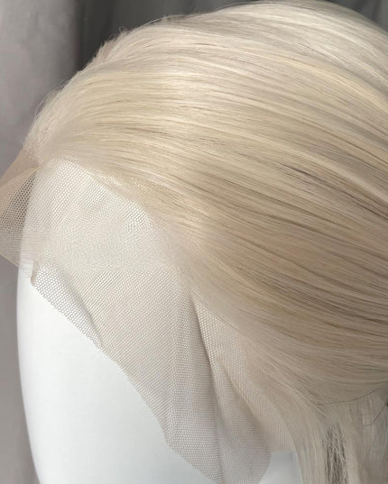 Synthetic lace frontal color wig straight---13*6---platium blonde color