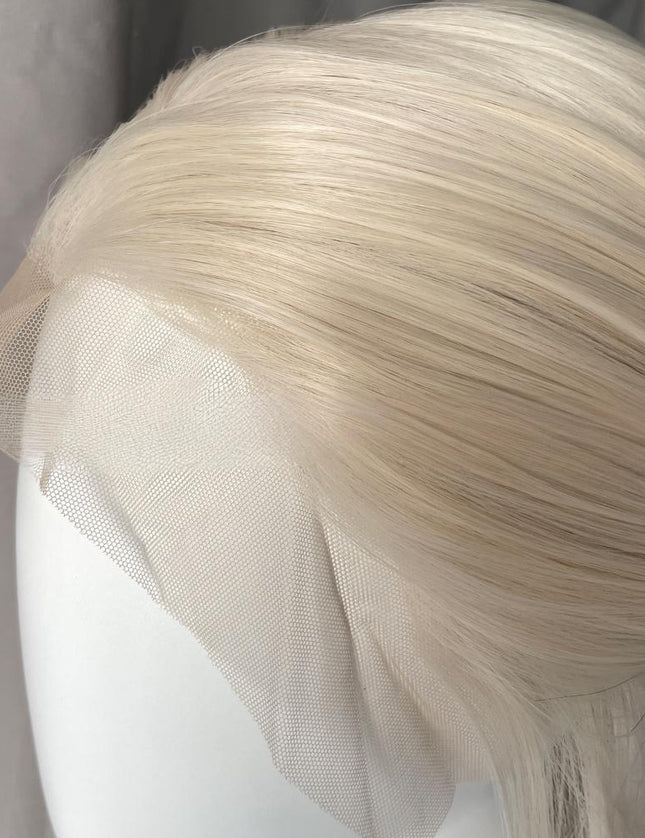 Synthetic lace frontal color wig straight---13*6---platium blonde color