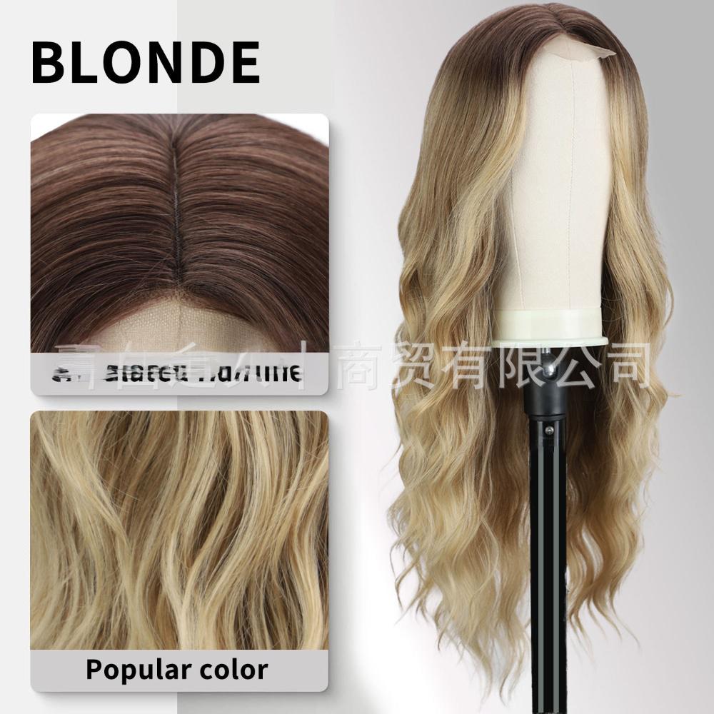 Synthetic fiber wigs long hair lace size big wave female hair wigs