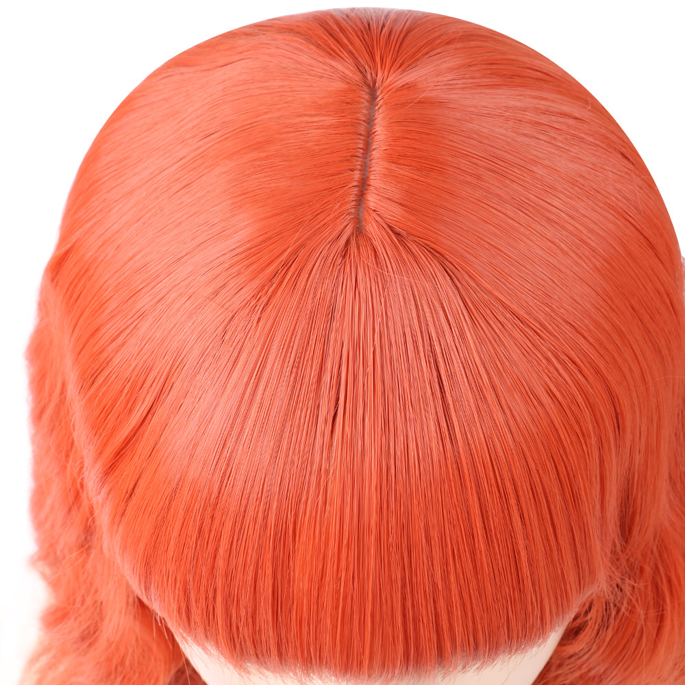 Halloween bangs bob wig fiber cosplay mechanism-Orange