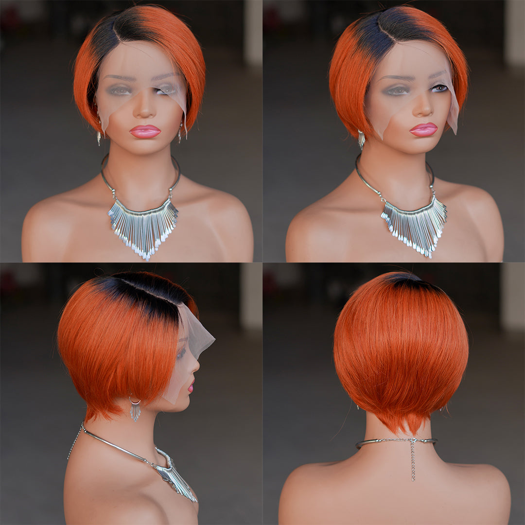 Pixie Cut Wig 13*4*1 lace part ---9164-1B/350#---RMB 120--100g