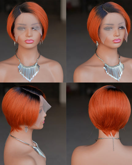 Pixie Cut Wig 13*4*1 lace part ---9164-1B/350#---pay 1 get 2