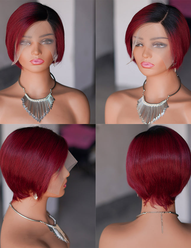 Pixie Cut Wig 13*4*1 lace part ---9164-1B/99#---pay 1 get 2