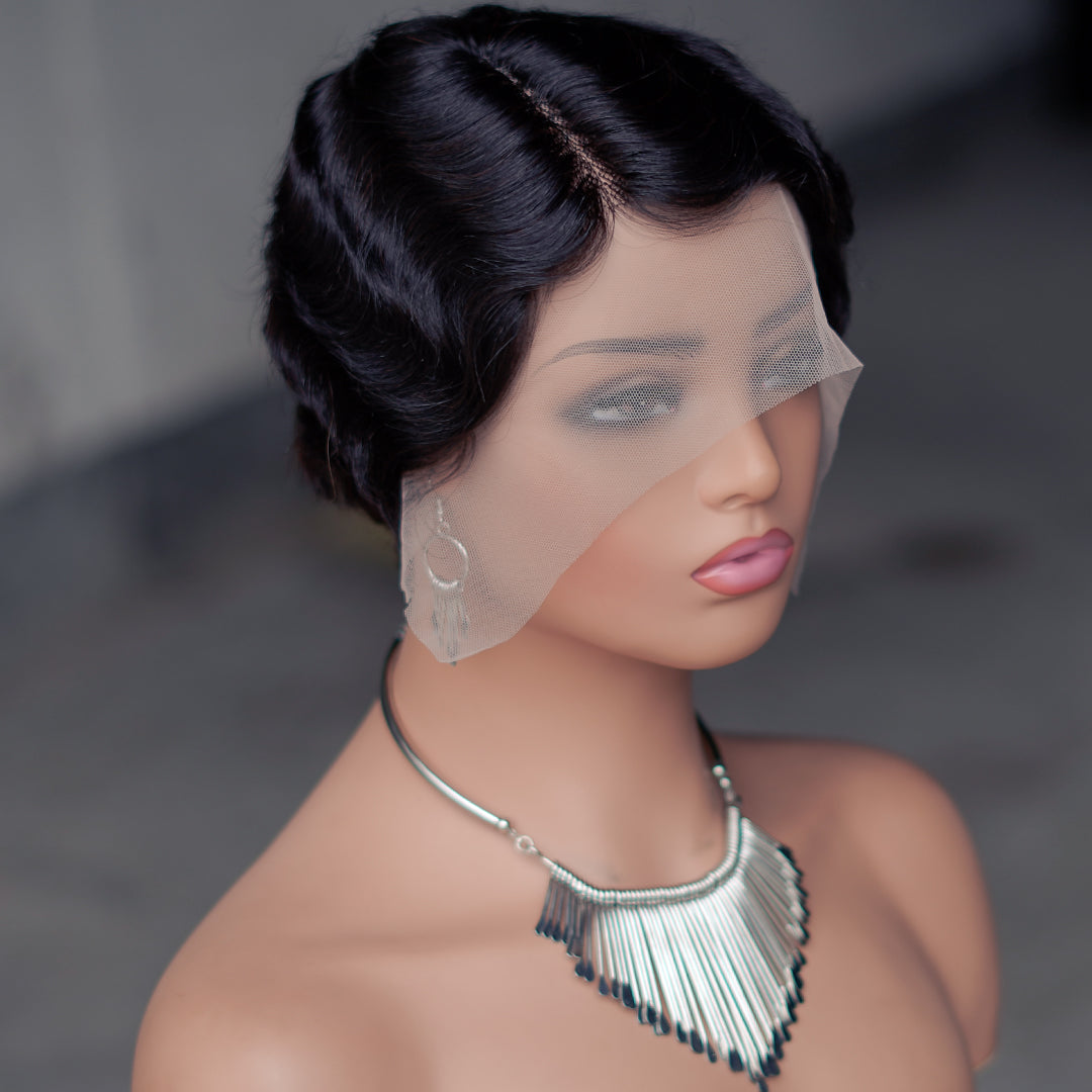 Pixie Cut Wig 13*4*1 lace part ---JK9012-1B#--RMB 105