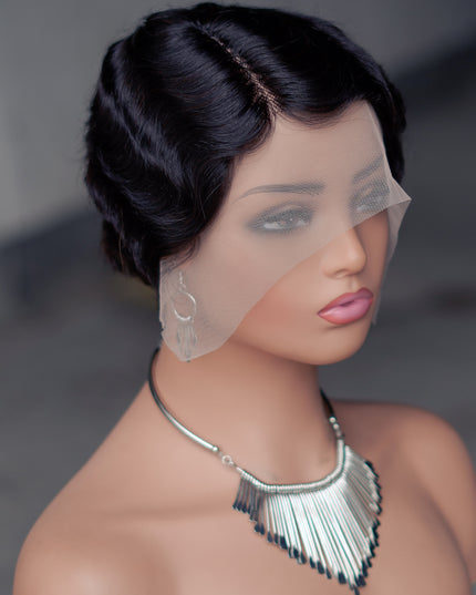Pixie Cut Wig 13*4*1 lace part ---JK9012T-1B#