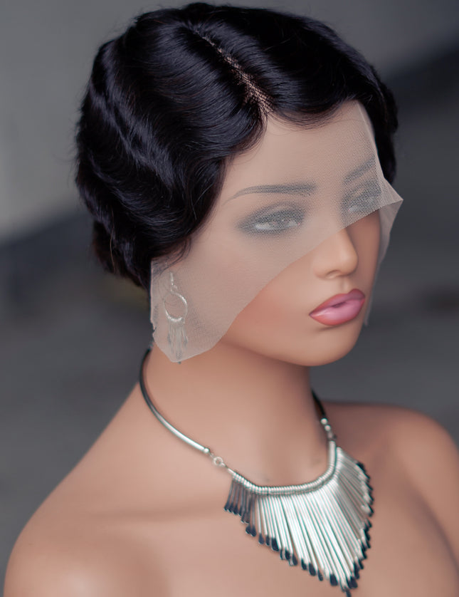 Pixie Cut Wig 13*4*1 lace part ---JK9012T-1B#