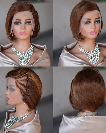 Pixie cut wig 13x4 Lace Frontal Wig--- #4/30---JK045