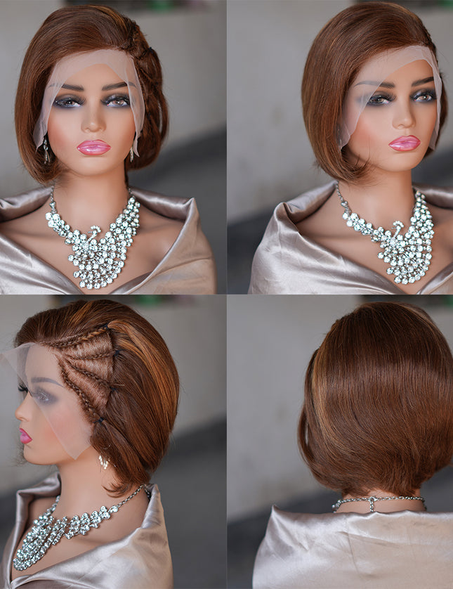 Pixie cut wig 13x4 Lace Frontal Wig--- #4/30---JK045