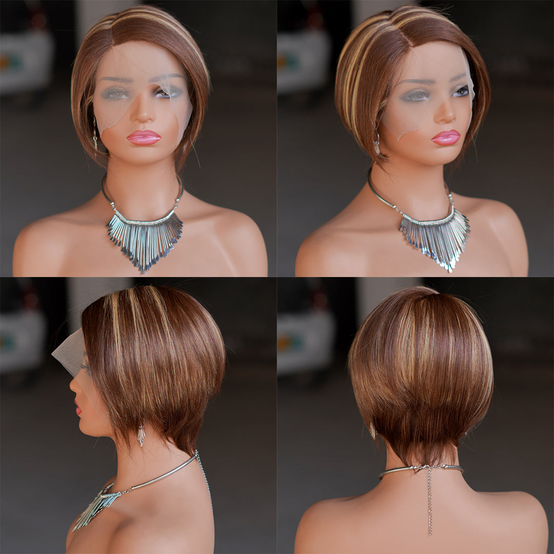 Pixie Cut Wig 13*4*1 lace part --9164-4/27#-RMB 120--100g