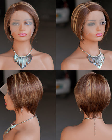 Pixie Cut Wig 13*4*1 lace part --9164-4/27#---pay 1 get 2