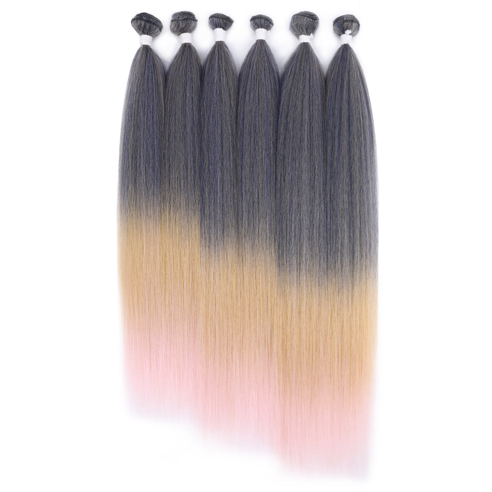 Synthetic Yaki six piece set hair weft-2