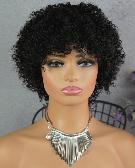 Machine made pixie cut wig---JK9037-#1B