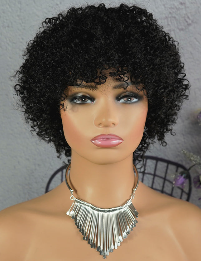 Machine made pixie cut wig---JK9037-#1B