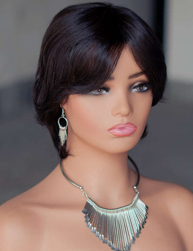 Machine made pixie cut wig---#1B ---JKF661---pay 1 get 2