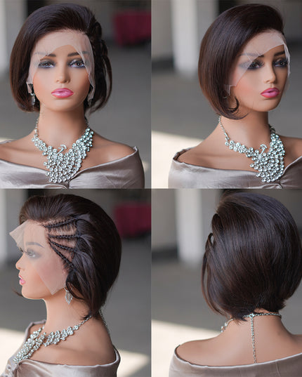 Pixie cut wig 13x4 Lace Frontal Wig---color #1B---JK045