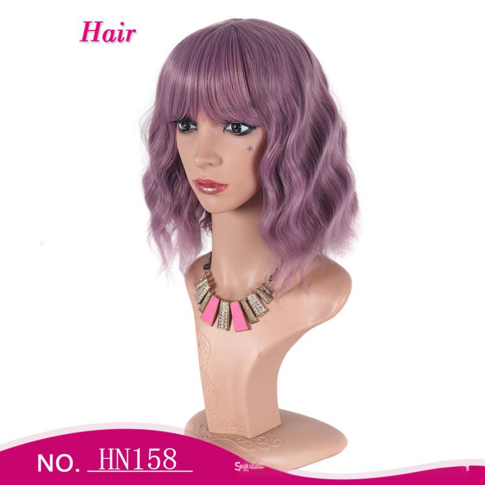 Short fiber cosplay wig with a bang