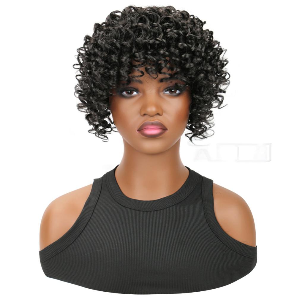 Fiber Female Fluffy Short Curly Hair Topper  -6
