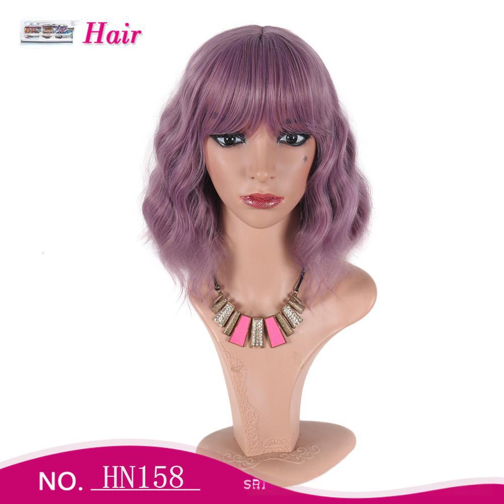 Short fiber cosplay wig with a bang