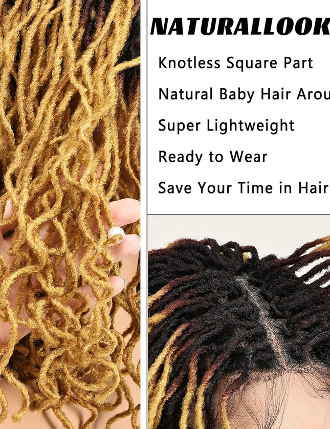 Faux Locs Crochet Synthetic Hair wig- #1b/27 color- pay 1 get 2