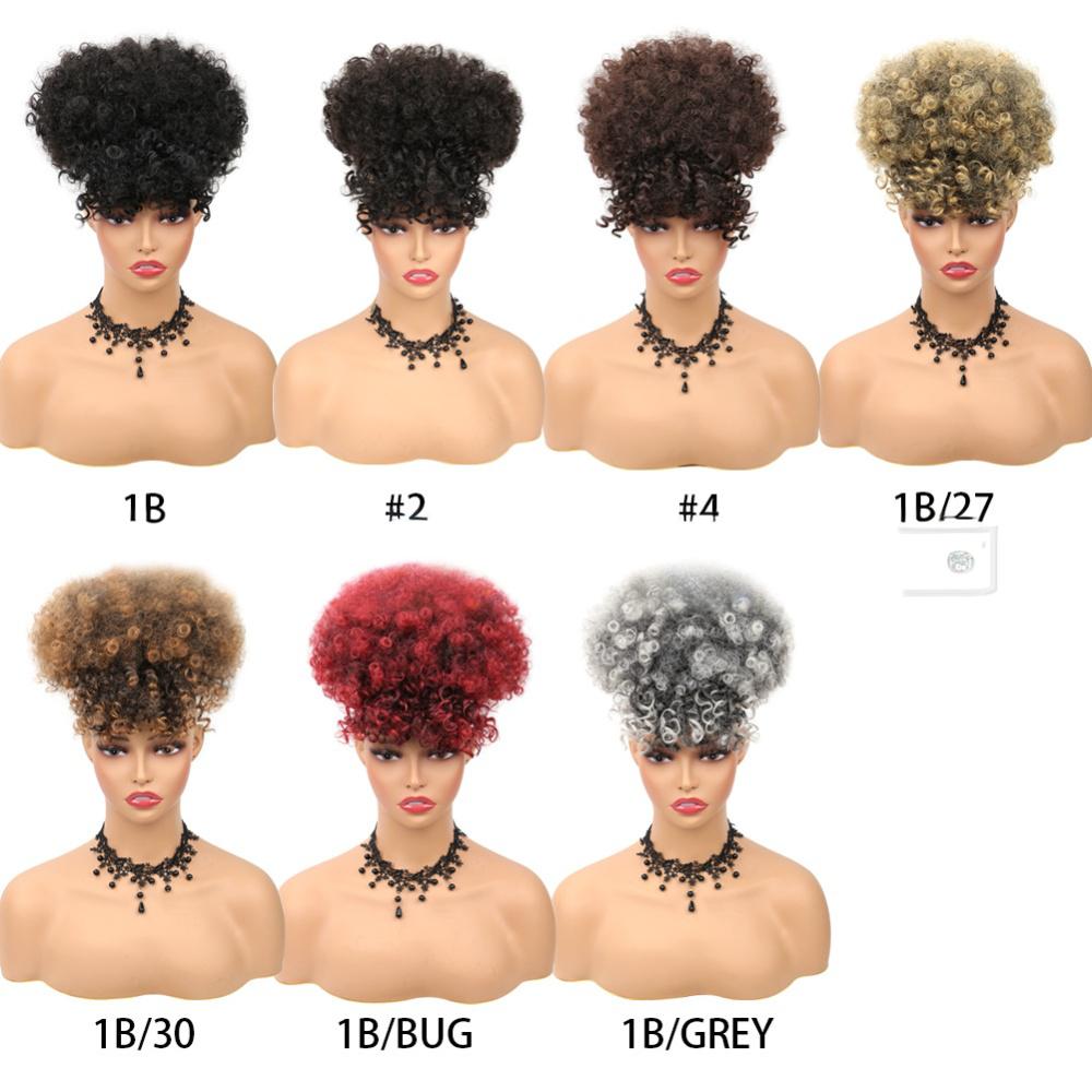 fiber hair bang for Afro Puff Wig