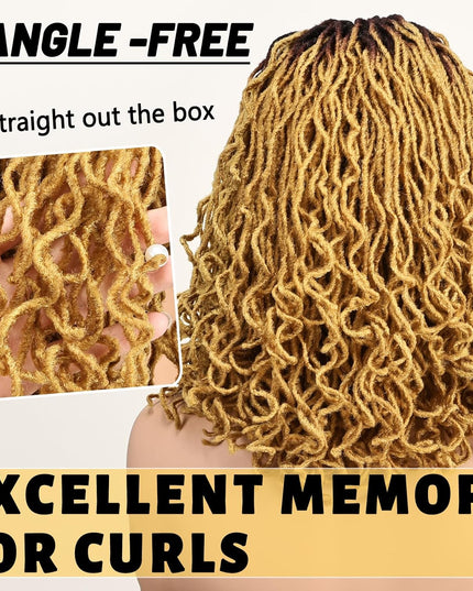 Faux Locs Crochet Synthetic Hair wig- #1b/27 color- pay 1 get 2