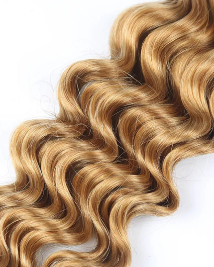 Deep wave  #27 honey blonde color 15A human hair bulk for braiding