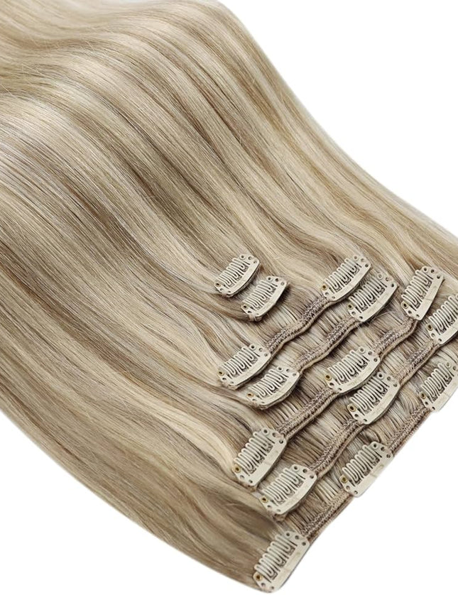 remy clip hair extensions- #98