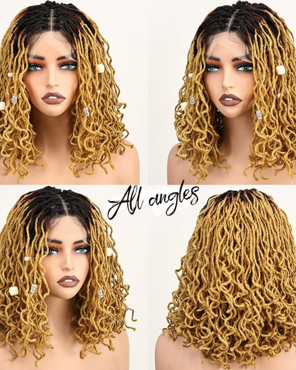 Faux Locs Crochet Synthetic Hair wig- #1b/27 color- pay 1 get 2
