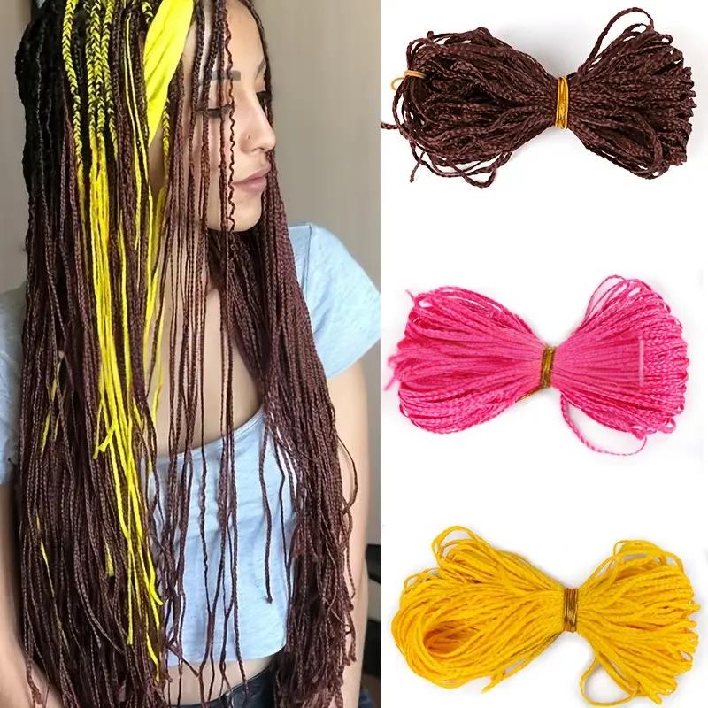 Fiber Thin three strand braid, straight Crochet Box Braids-- brown
