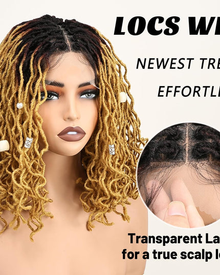Faux Locs Crochet Synthetic Hair wig- #1b/27 color- pay 1 get 2